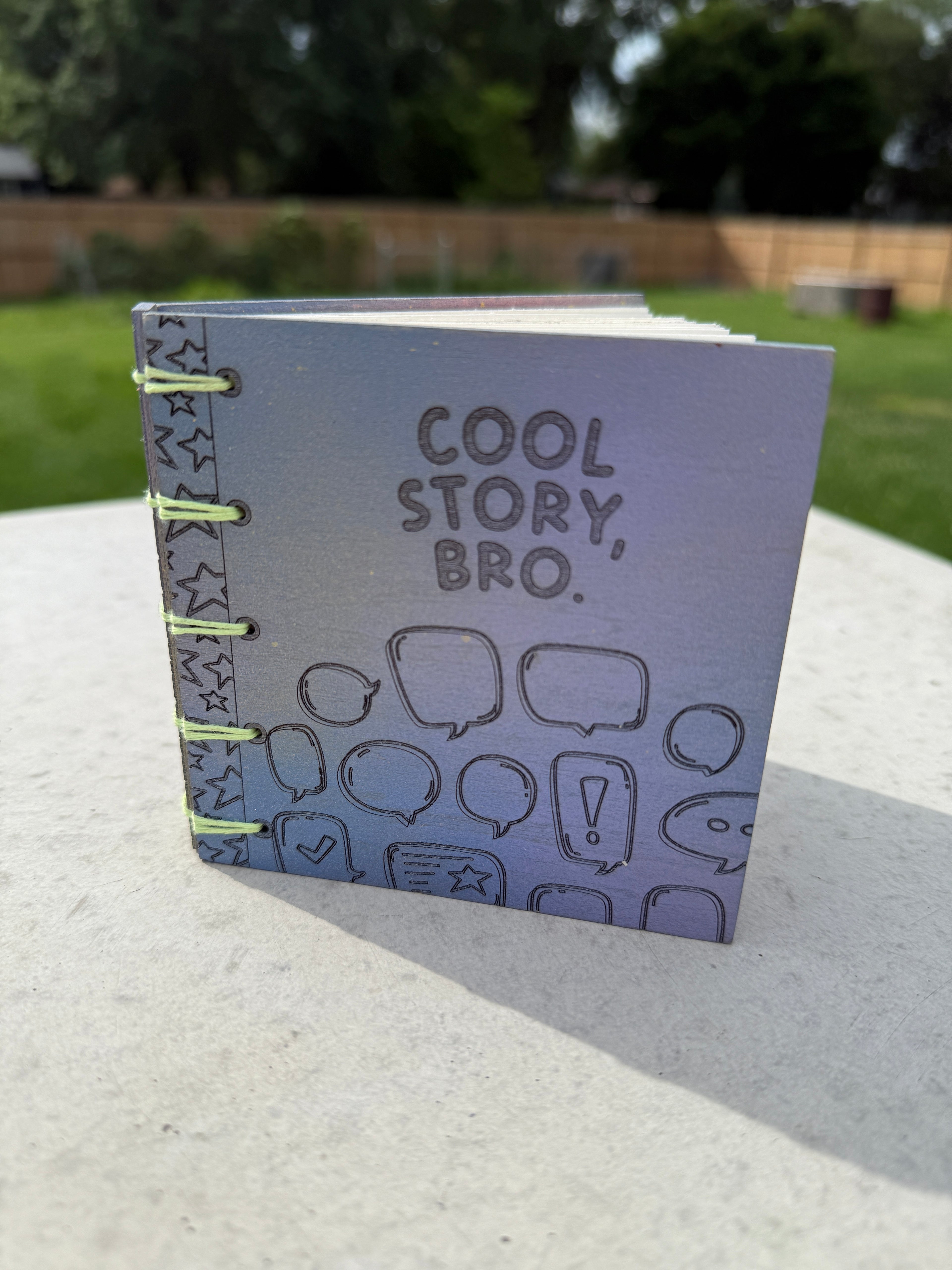Cool Story, Bro - Handbound Wood Sketchbook